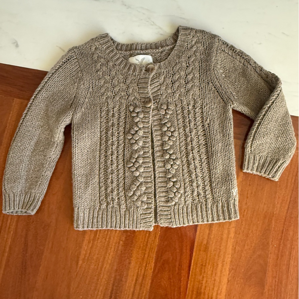 American Eagle Women's Knit Cardigan Sweater Taupe Beige Brown AEO Size S / SP - Picture 9 of 16